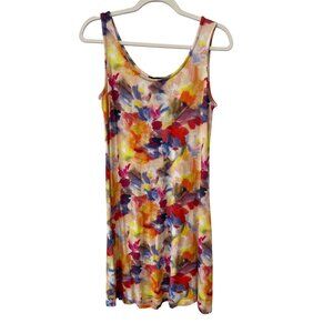 Michael Tyler Collections Tank Dress Size Medium Scoop Neck Multi Watercolor